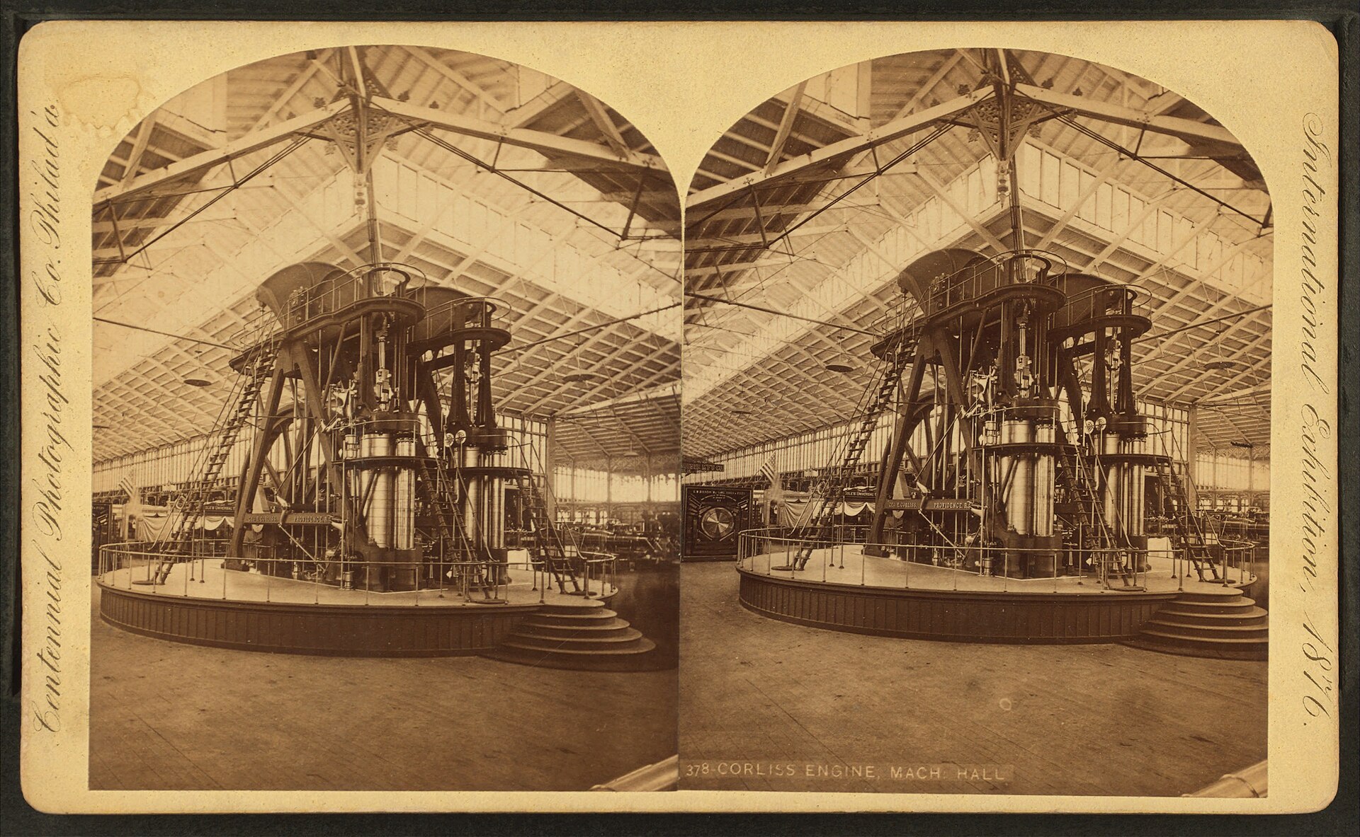 Corliss-Dampfmaschine in der Machinery Hall, Philadelphia 1876